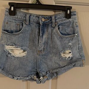 Womens mustard seed Distressed Denim Shorts size small